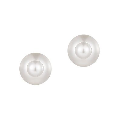 Adornia Double Sided Simulated Pearl Stud Earrings
