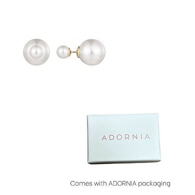 Adornia Double Sided Simulated Pearl Stud Earrings
