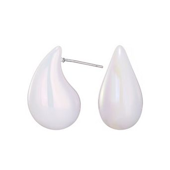Adornia Simulated Pearl Teardrop Sculptural Stud Earrings