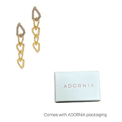 Adornia 14k Gold Plated White Topaz Link Drop Earrings