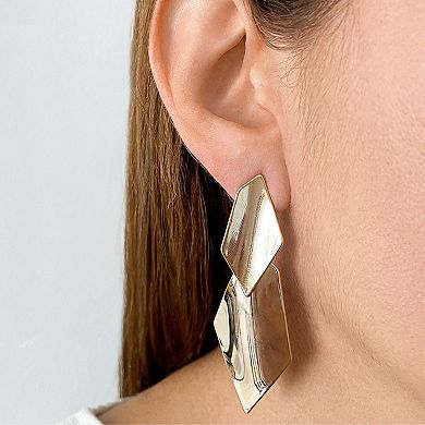 Adornia 14k Gold Plated Double Drop Earrings