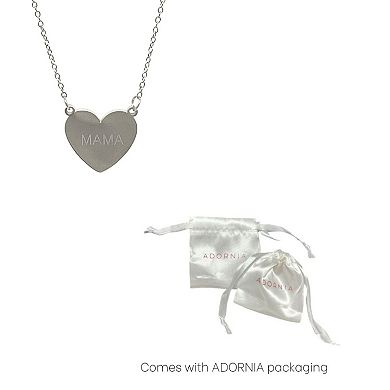 Adornia Stainless Steel Mama Heart Necklace
