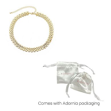 Adornia 14k Gold Plated Grid Mesh Chain Necklace