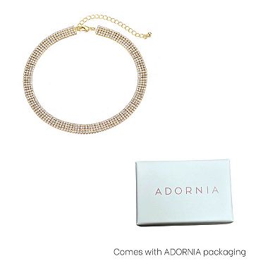 Adornia 14k Gold Plated Adjustable Crystal Choker Necklace