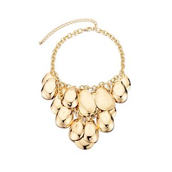Adornia Gold Tone Petal Bib Necklace