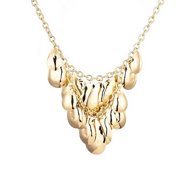 Adornia Gold Tone Petal Bib Necklace
