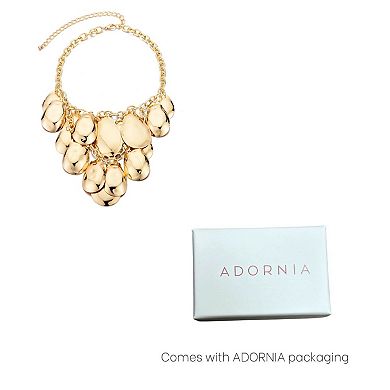 Adornia Gold Tone Petal Bib Necklace