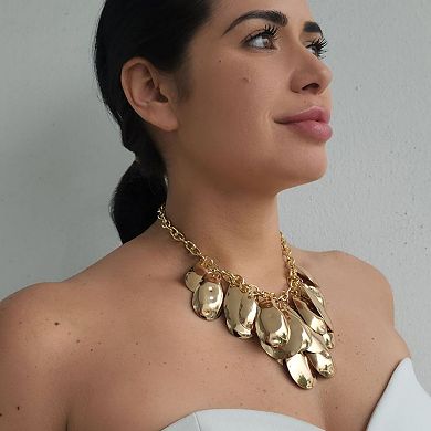 Adornia Gold Tone Petal Bib Necklace