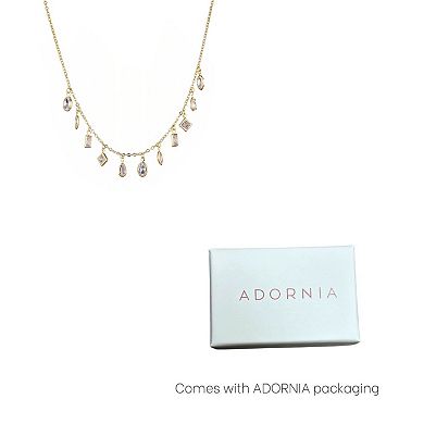 Adornia 14k Gold Plated Multi Shape Dangle Necklace