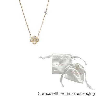 Adornia 14k Gold Plated Cubic Zirconia Clover Necklace