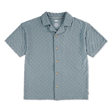 Boys 8-20 Levi's® Knit Checkered Camp Short Sleeve Collared Polo Top