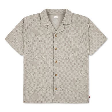 Boys 8-20 Levi's® Knit Checkered Camp Short Sleeve Collared Polo Top