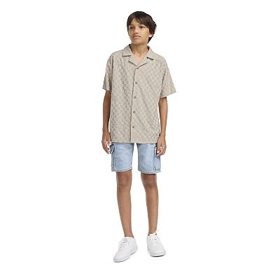 Boys 8-20 Levi's® Knit Checkered Camp Short Sleeve Collared Polo Top