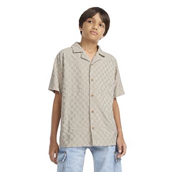 Boys 8-20 Levi's® Knit Checkered Camp Short Sleeve Collared Polo Top