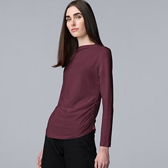 Women's Simply Vera Vera Wang Ruched Mockneck Tee