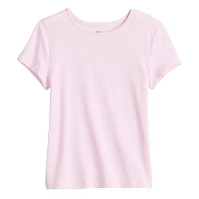 Girl's 6-20 SO® Short Sleeve Core Tee in Regular & Plus Size