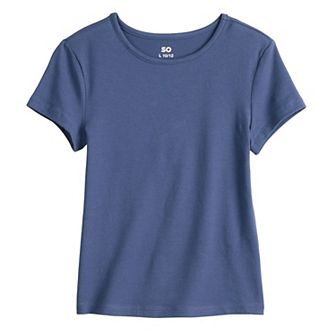 Girl's 6-20 SO® Short Sleeve Core Tee in Regular & Plus Size