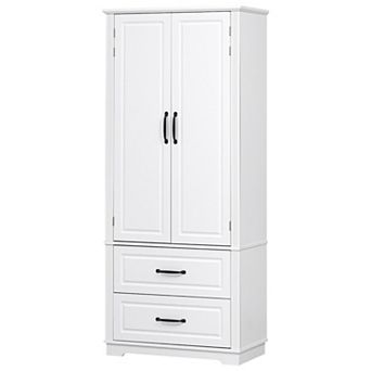 Merax 71" Farmhouse Kitchen Pantry Cabinet with 2 Large Drawers