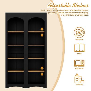 Merax Free Standing 5 Tier Bookshelves, Bookcases Set of 2