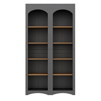 Merax Free Standing 5 tier Bookshelves, Bookcases Set of 2