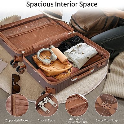 Merax Hardshell Luggage Set with TSA Lock, 360° Spinner Wheels