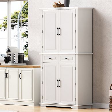 Merax 71" Tall Kitchen Pantry Cabinet with 3 Pull Out Cabinet Organizers