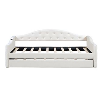 Merax Tufted Upholstered Daybed with Trundle