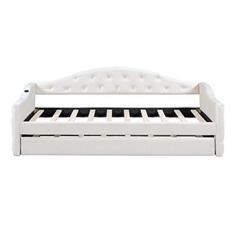 Merax Tufted Upholstered Daybed with Trundle