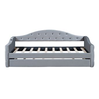 Merax Tufted Upholstered Daybed with Trundle