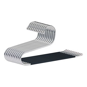 10 pc Metal Clothes Hangers, Open Ended Pants Hangers for Closet, Non Slip Hangers for Blankets