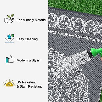 Garvee Outdoor Washable Vintage Area Rug Stain Resistant Carpet for Balcony Picnic