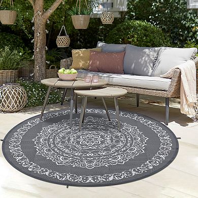 Garvee Outdoor Washable Vintage Area Rug Stain Resistant Carpet for Balcony Picnic