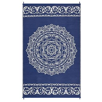 Garvee Outdoor Washable Vintage Area Rug Stain Resistant Carpet for Balcony Picnic