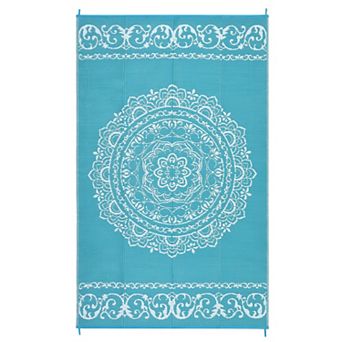 Garvee Outdoor Washable Vintage Area Rug Stain Resistant Carpet for Balcony Picnic