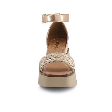 Andrea Women's Ultra Light Platform and Wedge Ankle Strap Sandals 67543