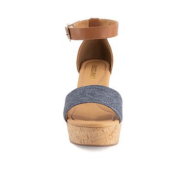 Andrea Women's Heeled Ankle Strap Sandals Denim 68037