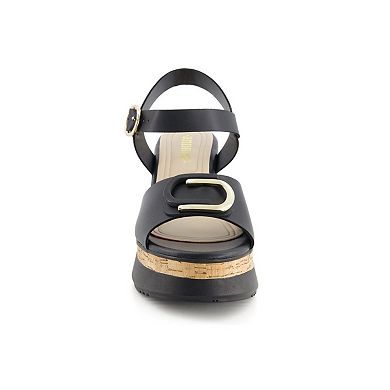 Andrea Women's Comfort Wedge Heeled Ankle Strap Sandals 66999