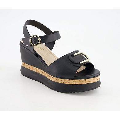 Andrea Women's Comfort Wedge Heeled Ankle Strap Sandals 66999