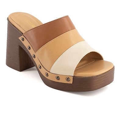 Andrea Women's Heeled Slide Sandals with multicolor upper 68036