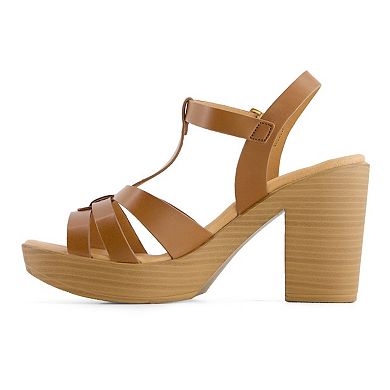 Andrea Women's Heeled platform Sandals with Ankle Strap 66990