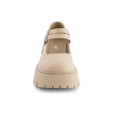 Andrea Women's Combat Penny Loafers Double Strap 66953