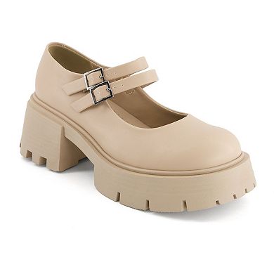 Andrea Women's Combat Penny Loafers Double Strap 66953