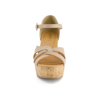 Andrea Women's Comfort Wedge Heeled Ankle Strap Sandals 67124