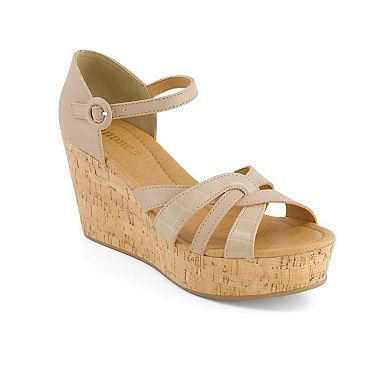 Andrea Women's Comfort Wedge Heeled Ankle Strap Sandals 67124