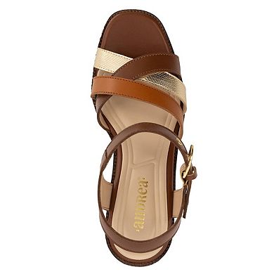 Andrea Women's Ankle Strap Medium Platform Heeled Sandals 64978