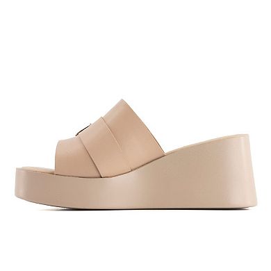 Andrea Women's Fashion Wedge Platform Slide Sandals 68310