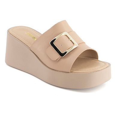 Andrea Women's Fashion Wedge Platform Slide Sandals 68310