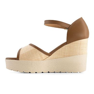 Andrea Women's Wedge and Platform Ankle Strap Sandals 69475