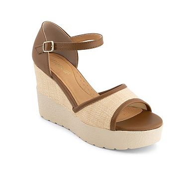 Andrea Women's Wedge and Platform Ankle Strap Sandals 69475