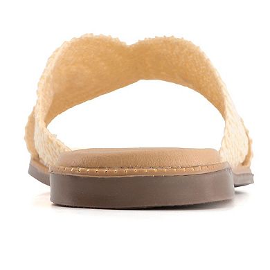 Andrea Women's Flat Slide Sandals with Ultra Comfort Insole 69157